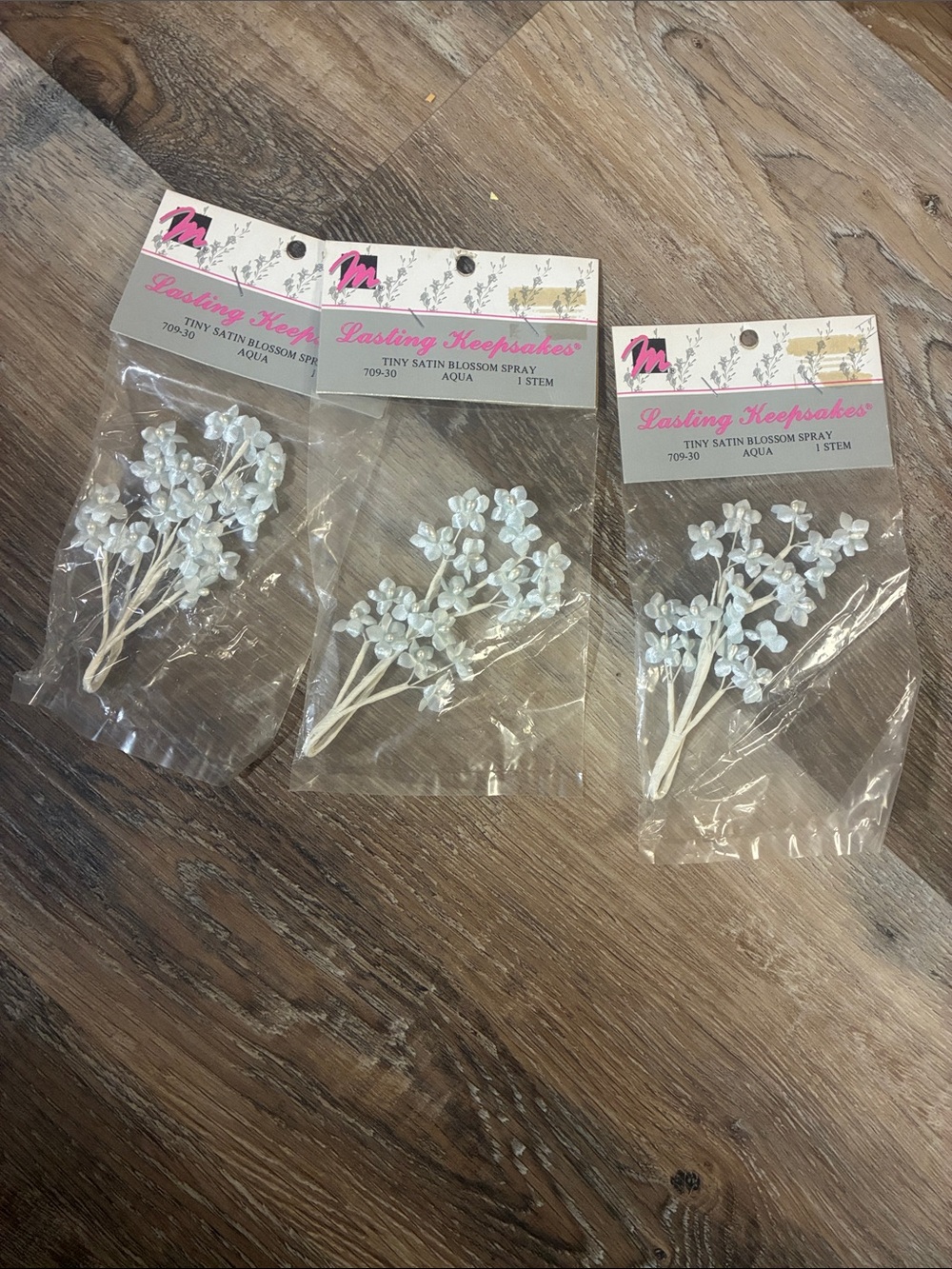 3 tiny satin blossom spray flower crafts